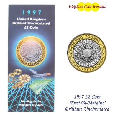 1997 £2 BU Coin Pack - First Bi-Metallic Coin